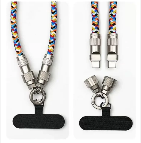 2-in-1 Data Cable Cell Phone Lanyard 2-in-1 Data Cable Cell Phone Lanyard